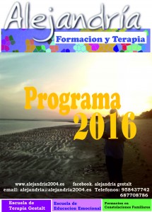 Programa de Actividades 2016 Alejandría Terapia Gestalt